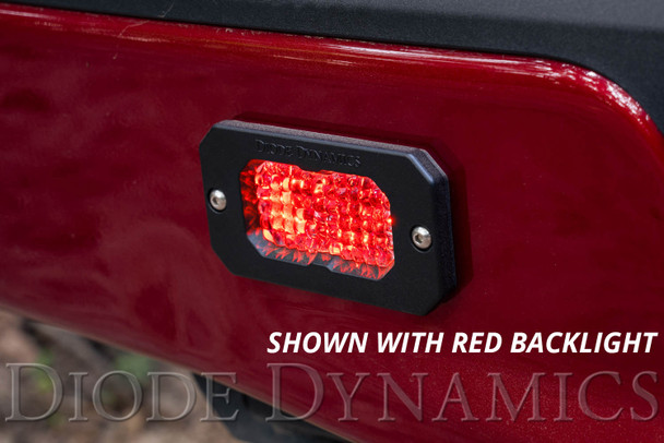 Diode Dynamics Stage Series 2" LED Pod Pro White Combo Flush Red Back Light (Single)