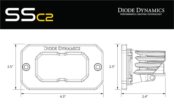 Diode Dynamics Stage Series 2" LED Pod Sport Yellow Combo Flush Amber Back Light (Single)