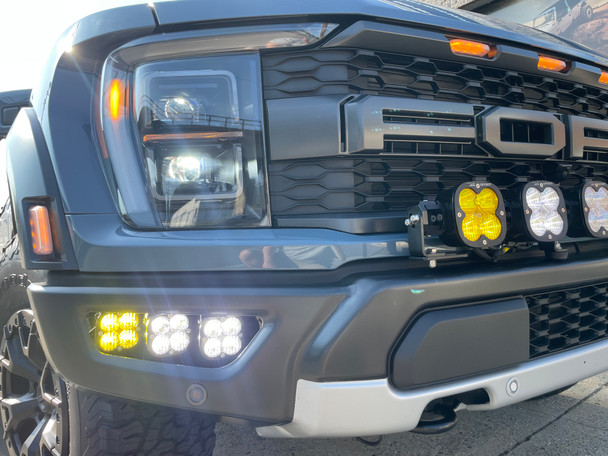 Baja Designs Triple Fog Light Kit w/KR Off-Road Brackets for 2021+ Ford F-150 Raptor