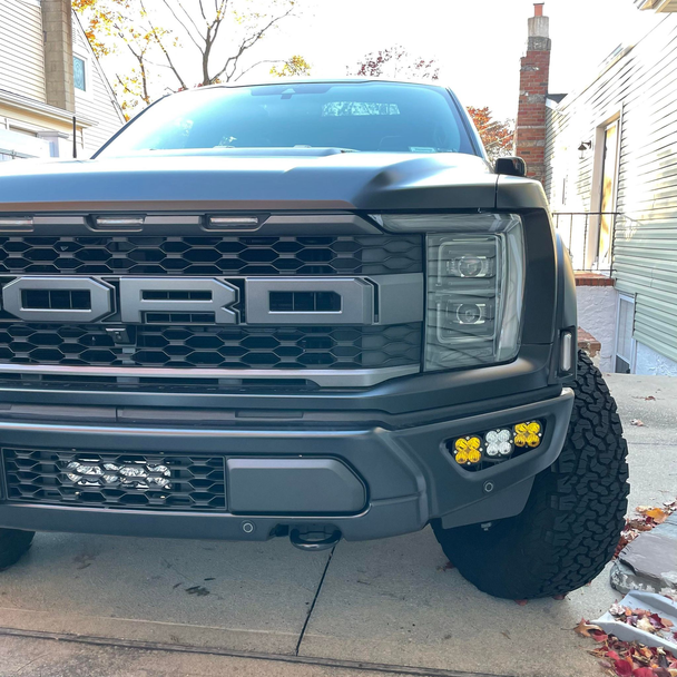 Baja Designs Triple Fog Light Kit w/KR Off-Road Brackets for 2021+ Ford F-150 Raptor