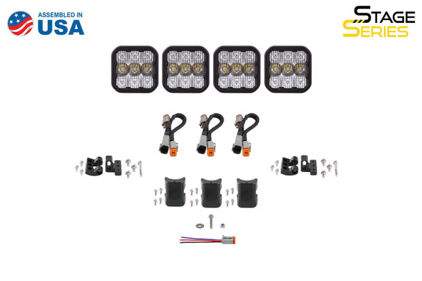 Diode Dynamics SS5 Sport Universal CrossLink 4-Pod Lightbar Yellow Combo