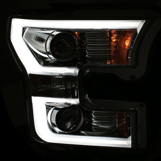 2015-2017 Ford F-150 Anzo LED Outline Projection Headlights (Chrome Housings)