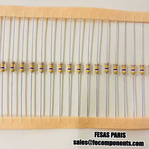 Royal Ohm Carbon Film Resistors 470k Ohms 1/4W 5%