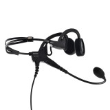 IMPRES Lightweight Temple Transducer Headset with Boom Microphone and PTT