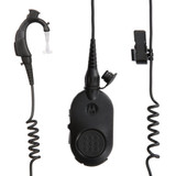 Earpiece with 12" cable and push-to-talk pod (For Enh Oper Critical Wirelss with Touch Pairing)