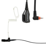 2-Wire Surveillance Earpiece Kit with Clear Acoustic Tube, Mic & PTT