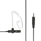 1-Wire Earpiece with Clear Acoustic Tube – Black, 3.5mm Threaded