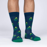 Do You Tree What I Tree Sasquatch Men's Crew Socks from sock it to me forest navy green pacific northwest forest big foot