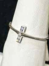 18k White Gold Diamond Bar Ring 