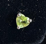 Peridot Heart Post Earrings in Sterling Silver