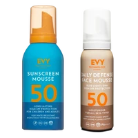 EVY Sunscreen daily defence and SPF50 duo sunscreen pack