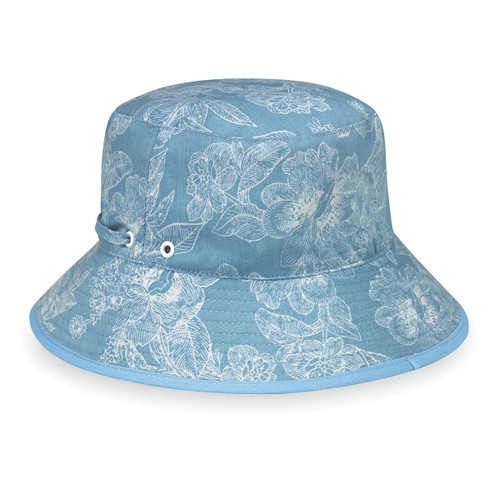 Girls Wallaroo Riley UPF50+ Sun Hat blue floral