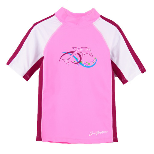 Girls Sun Busters UV Swim shirt rash-guard raspberry_cranberry