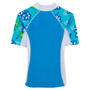 Tuga girls UV short sleeve seaside swim shirt aquamarine back view