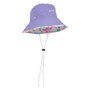 Girls reversible Sun Busters UV bucket hat purple sea starberry