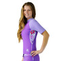 Womens Tuga UV swim shirt short sleeve rashguard daisy purple side