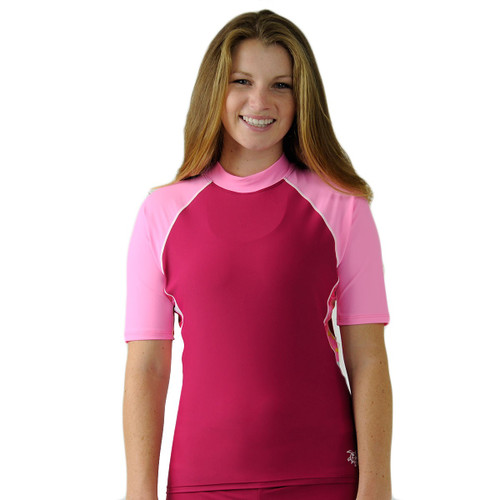 Womens Tuga Short Sleeve UV Swim Shirt Women's UV Clothing