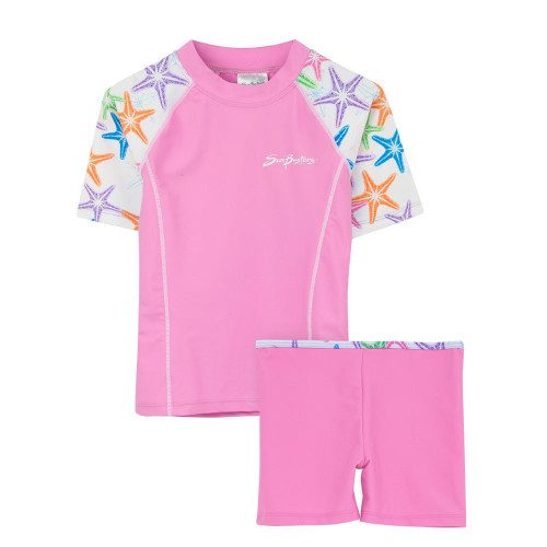 Girls Sun Busters 2-Piece UV Swimwear Set Pink Seastarberry | Girls UV ...