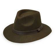 mens wallaroo Durango felt fedora hat olive green