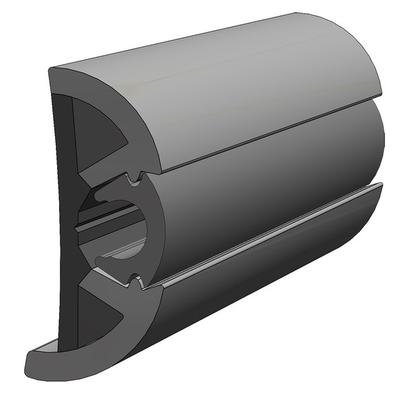 TACO SuproFlex Rub Rail Kit Gray w\/Gray Insert - 2"H x 1.2"W x 80L [V11-9990GRD80-2]