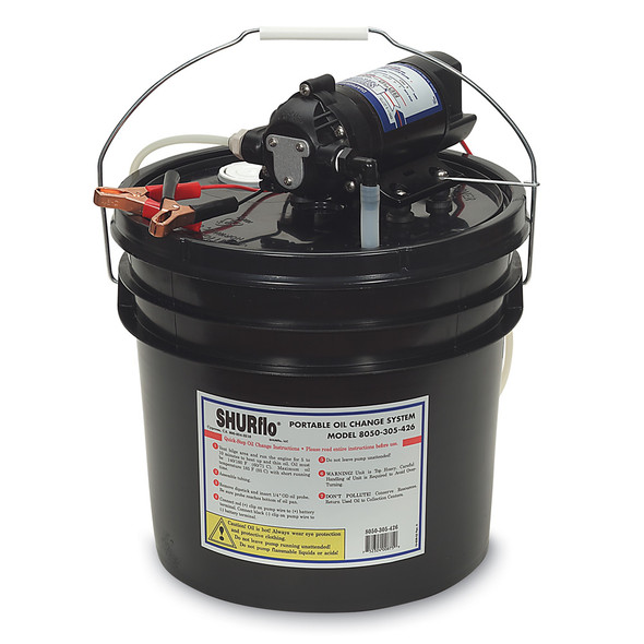 Shurflo by Pentair Oil Change Pump w\/3.5 Gallon Bucket - 12 VDC, 1.5 GPM [8050-305-426]