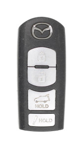 Unrefurbished OEM Mazda WAZSKE13D01 4 Button Key Fob - Grade C