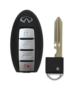 2011-2013 Infiniti M56 OEM 4 Button Key Fob CWTWB1U787 w/ Hatch Release Front View