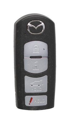 Unrefurbished OEM Mazda TEY1-67-5RY WAZX1T763SKE11A04 4 Button Key Fob - Grade C