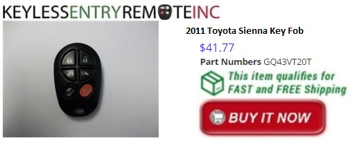 2011 Toyota Sienna Key Fob Remote Programming Instructions