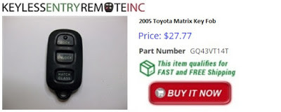 2005 Toyota Matrix Key Fob Remote Programming Instructions