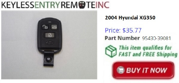 2004 Hyundai XG350 Key Fob Remote Programming Instructions