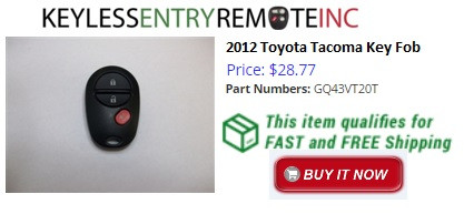 2012 Toyota Tacoma Key Fob Remote Programming Instructions
