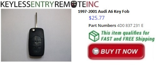 1997, 1998, 1999, 2000, and 2001 Audi A6 Key Fob Remote Programming Instructions