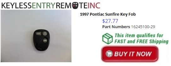 1997 Pontiac Sunfire Key Fob Remote Programming Instructions