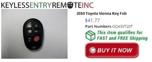 2010 Toyota Sienna Key Fob Remote Programming Instructions