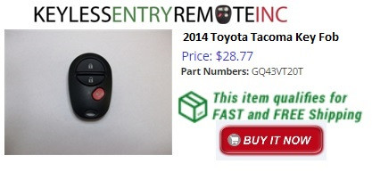 2014 Toyota Tacoma Key Fob Remote Programming Instructions