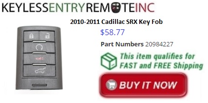 2010 and 2011 Cadillac SRX Key Fob Remote Programming Instructions