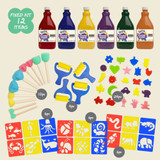 Bertie Stamps and Stencils Kit - Fixed Kit of 12