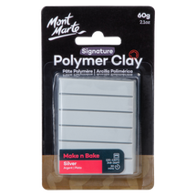 Mont Marte® Oven Bake Polymer Clay Silver 60g - Default Image
