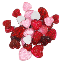 Rhinestone Sugar Hearts Assorted 35pc