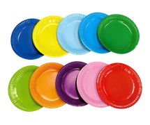 Bertie® Paper Plates Assorted Colours 18cm 60pc - Default Image