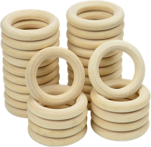 Bertie® Wooden Rings 4.5cm 20pc - Default Image