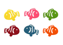 Bertie® Felt Fish Large 6 x 4.8cm Assorted 20pc - Default Image