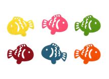 Bertie® Felt Fish Large 6 x 4.8cm Assorted 20pc - Default Image