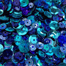 Sequin Pack Asst sizes Blue 35g 