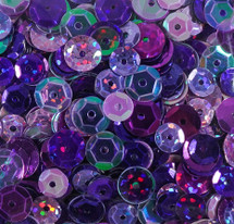 Sequin Pack Asst Sizes Purple 35g 