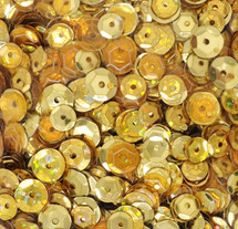 Sequin Pack Asst Sizes Gold 35g 