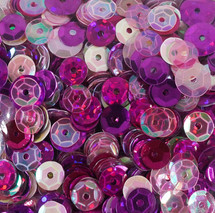 Sequin Pack Asst Sizes Pink  35g 