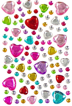 Rhinestone Hearts Sticker Pack Asst 10sht