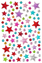 Rhinestone Stars Sticker Pack Asst 10sht